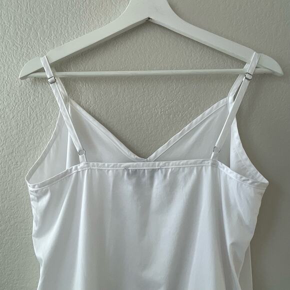 DKNY Womens White Linen Blend Maxi Dress V-Neck Tiered Clean Classic Size Medium - Picture 5 of 7